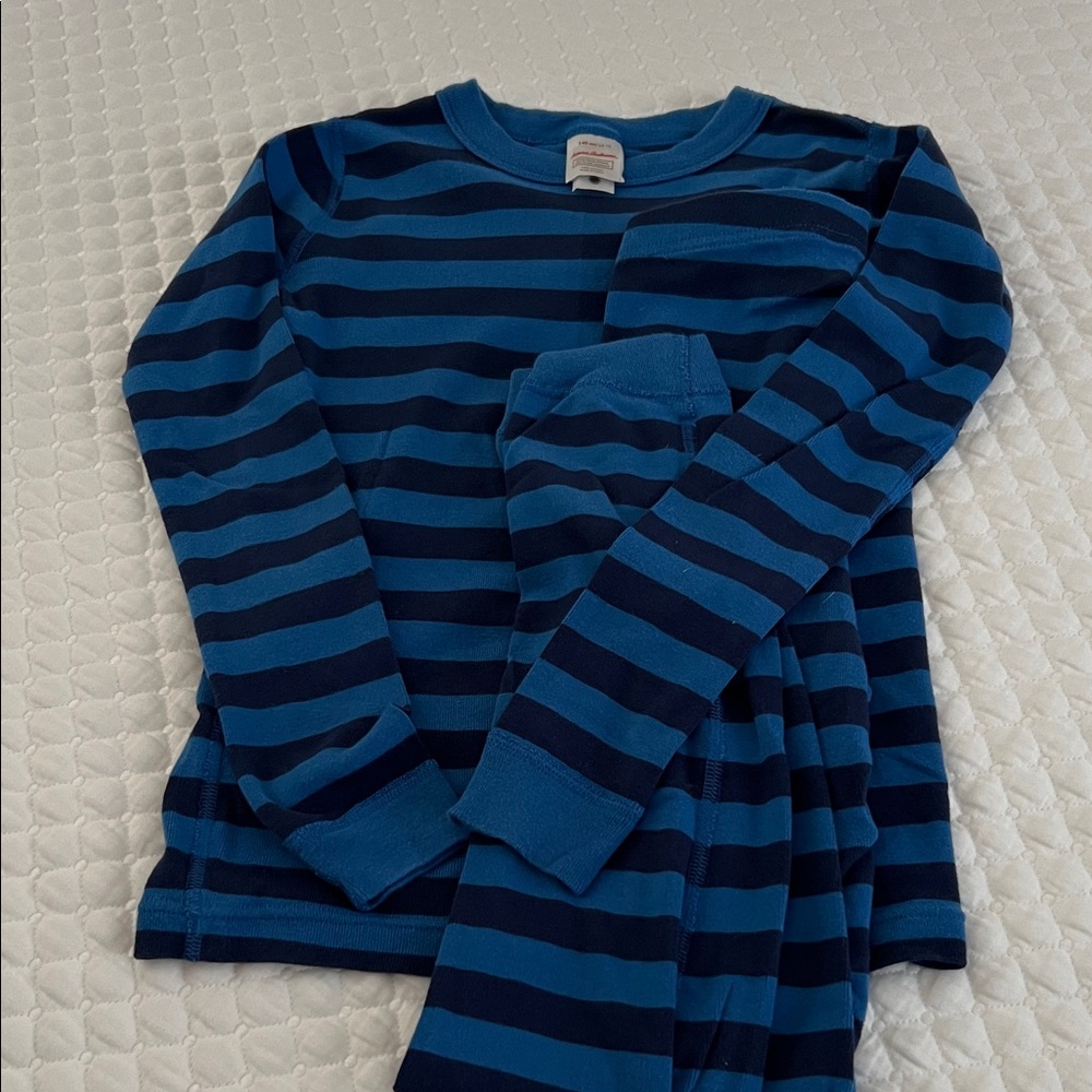 Hanna Andersson Blue Striped Pajama Set